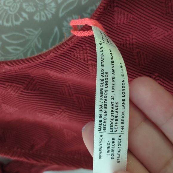 Free People Pamela Burgundy Red Pull On Style One-Piece Beach Pool Swimsuit XL - Picture 11 of 12